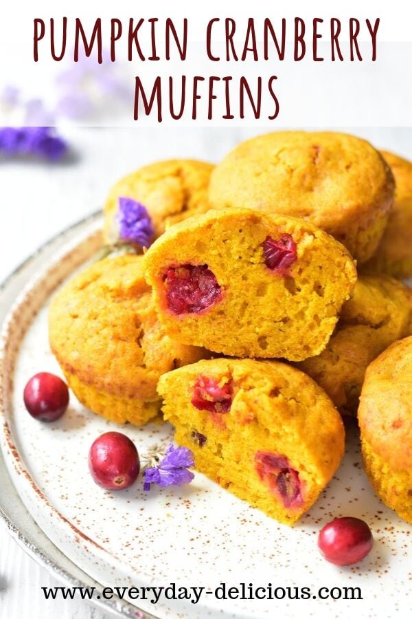 Pumpkin Cranberry Muffins Everyday Delicious