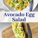 Avocado egg salad pinnable image.