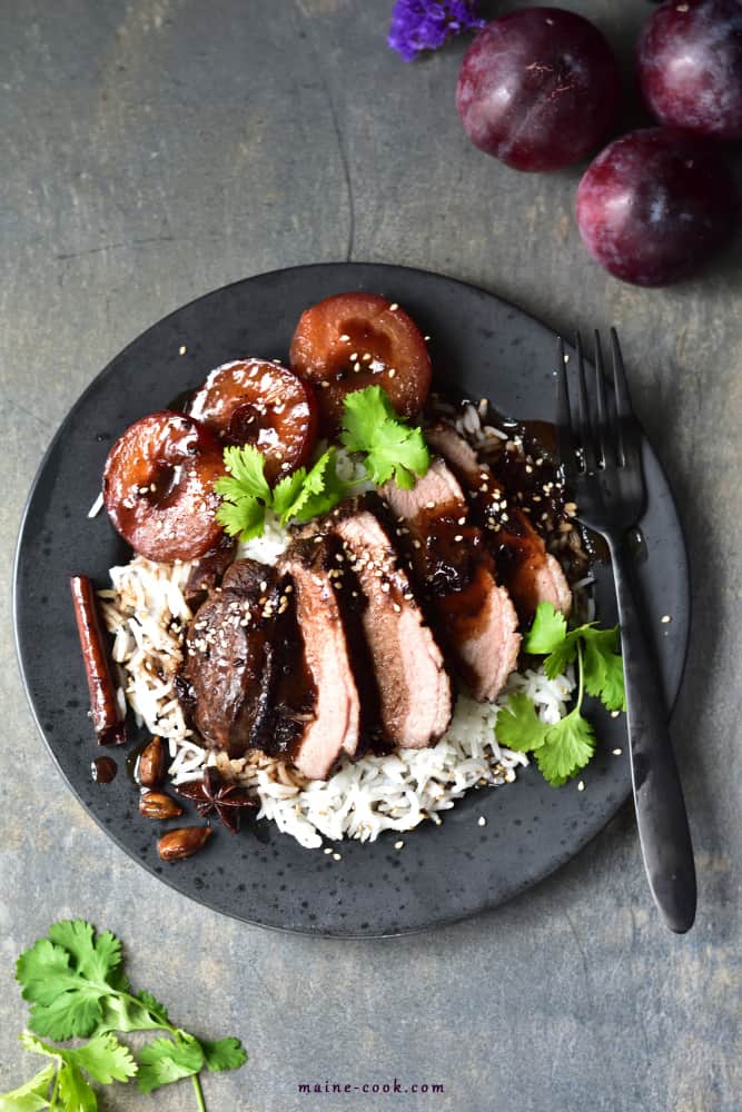 Slow-roasted duck breast with plum sauce - tender and juicy - Maine Cook