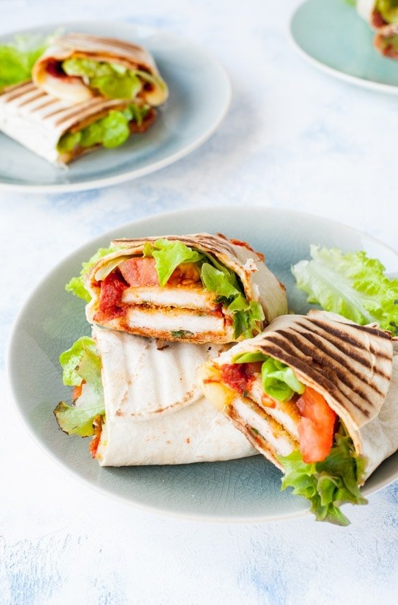 Crispy chicken wrap with spicy tomato salsa Everyday Delicious