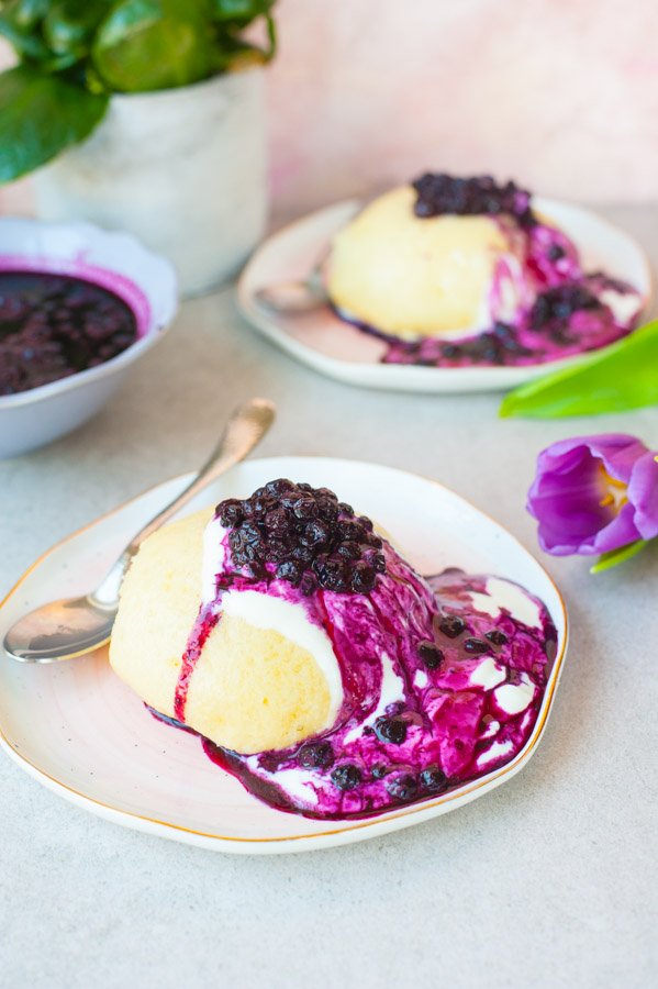 Fluffy sweet steamed buns with blueberry sauce Everyday Delicious