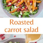 Roasted carrot salad pinnable image.