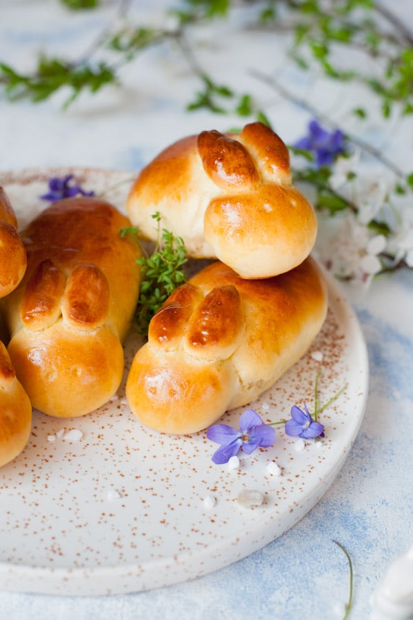 Close up on Easter bunny rolls