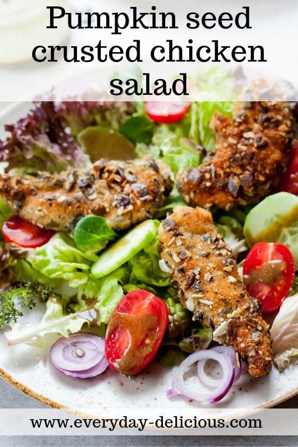 Pumpkin seed crusted chicken salad (Backhendlsalat) Everyday Delicious