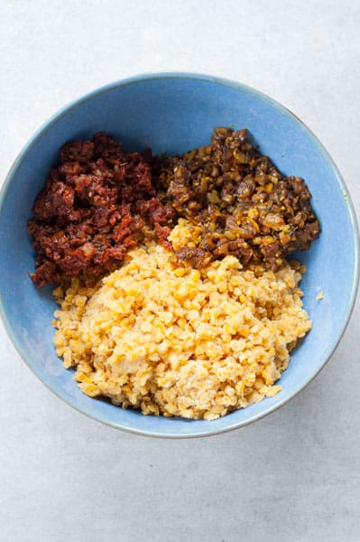 pierogi filling ingredients in a bowl