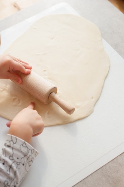 rolled out pierogi dough