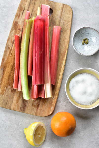 Rhubarb lemonade ingredients