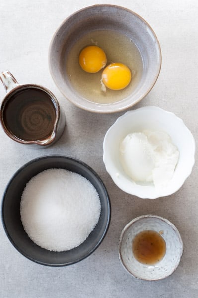 wet ingredients for mango muffins