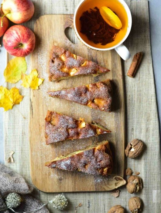 apple walnut cake with honey