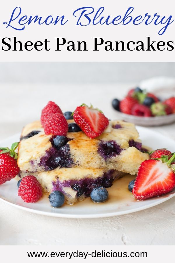 Sheet Pan Pancakes (lemon blueberry oven-baked pancakes)