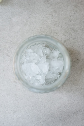 crushed ice in a jar