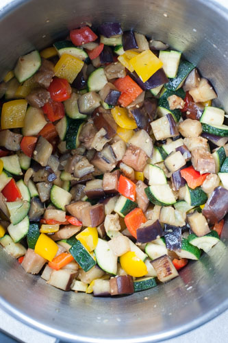 chopped vegetables in a pot