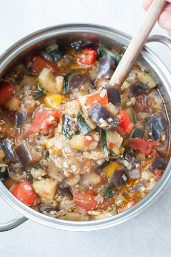 ratatouille stew in a pot