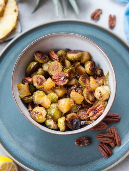 roasted brussel sprouts with pineapple