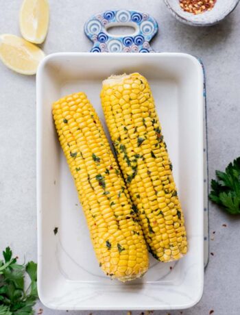 oven-roasted corn on a cob