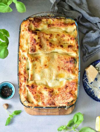 vegetarian lasagne with zuccini and spinach