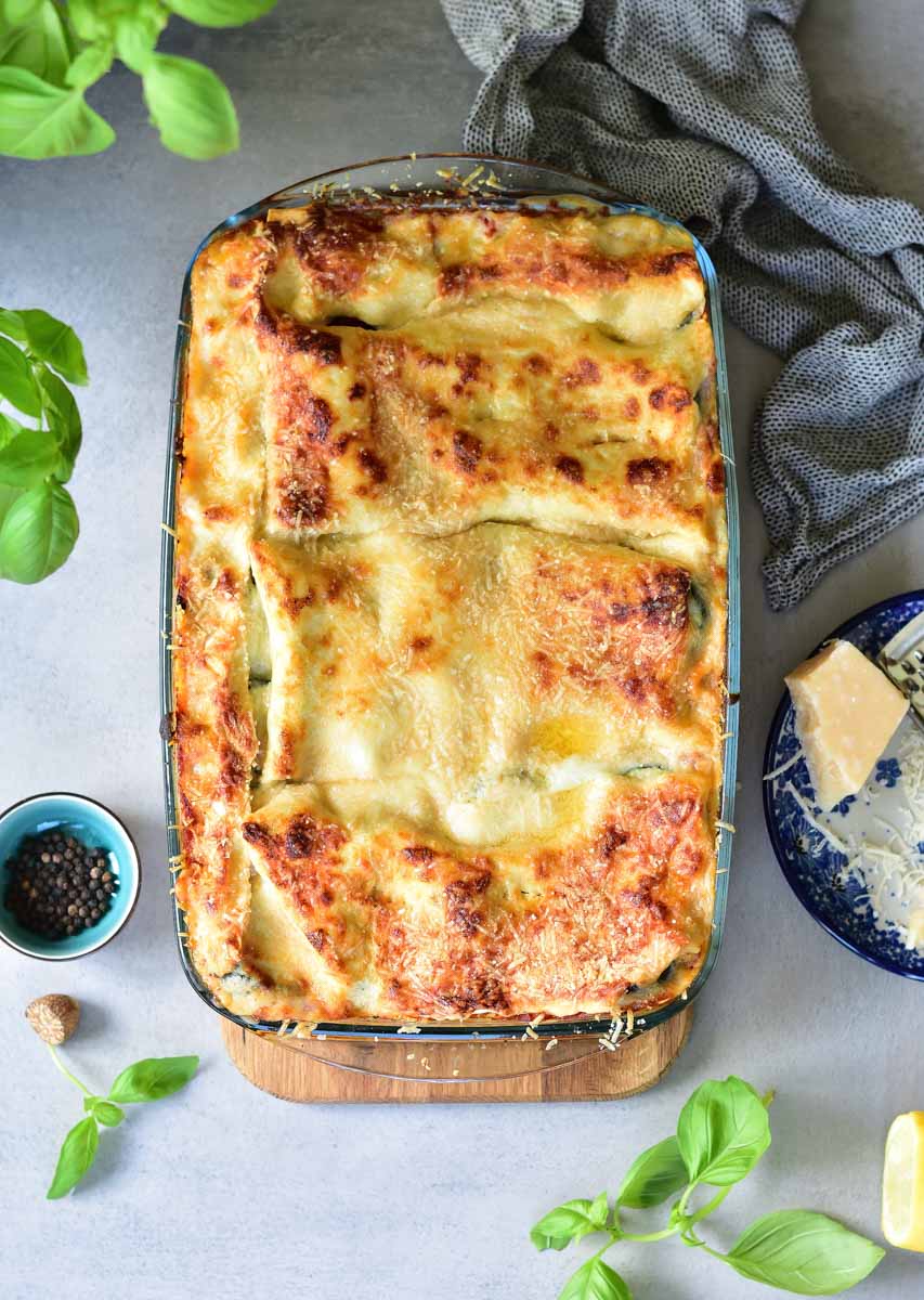 Vegetarian lasagna with zucchini and spinach - Everyday Delicious