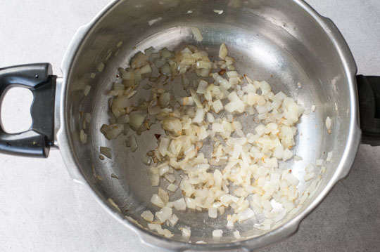 sauteed onion in a pot