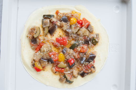 pancake with ratatouille on top