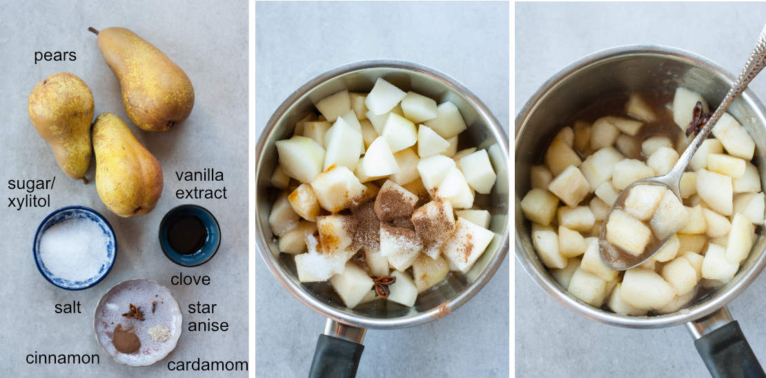 spiced pears preparation steps