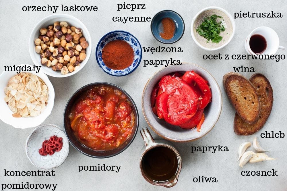 składniki na sos romesco