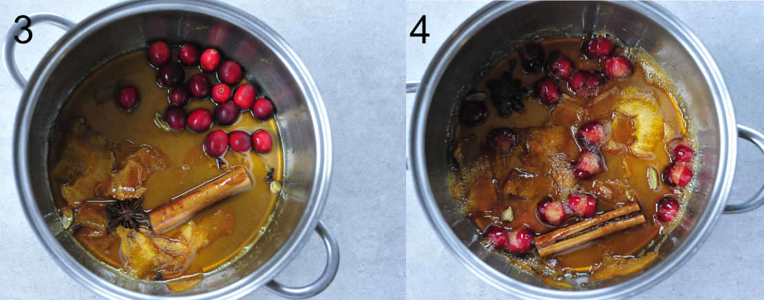 orange syrup with cranberries, cooked orange cranberry syrup