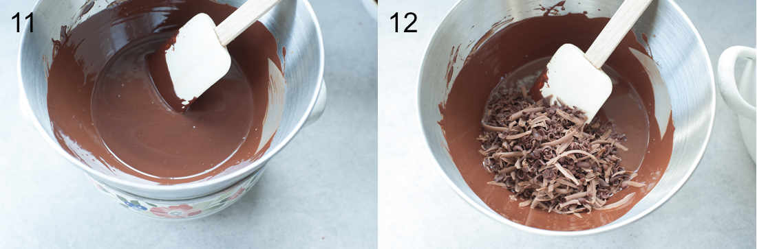 chocolate glaze preparation steps (tempering the chocolate)