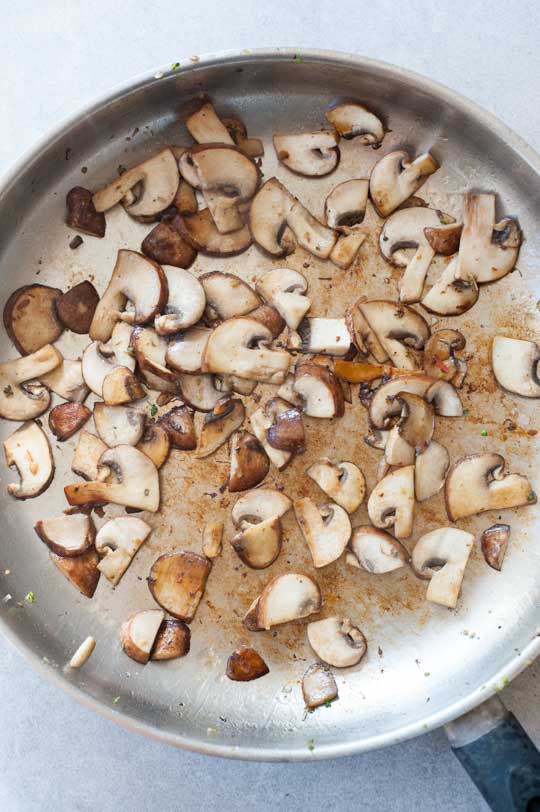 mushrooms in a pan