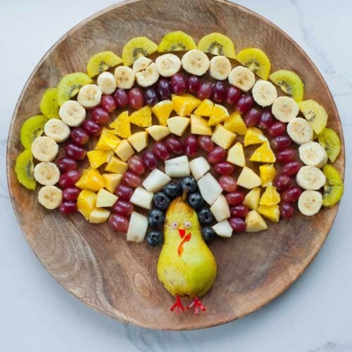 Turkey fruit platter - Thanksgiving appetizer for kids - Everyday Delicious