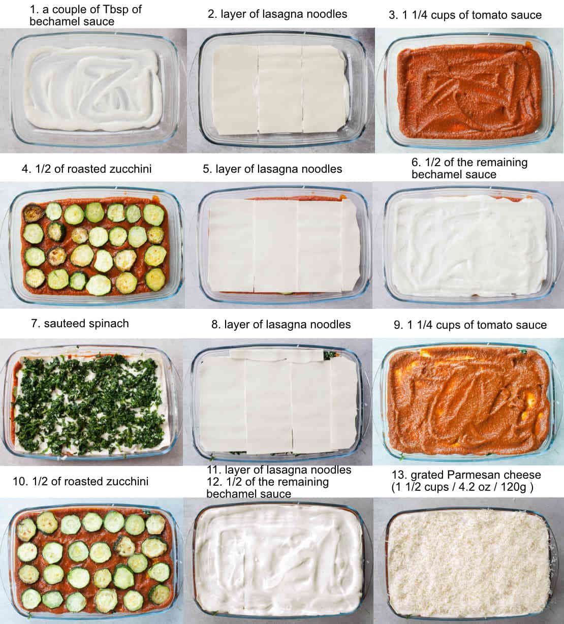 vegetarian lasagna assemble steps