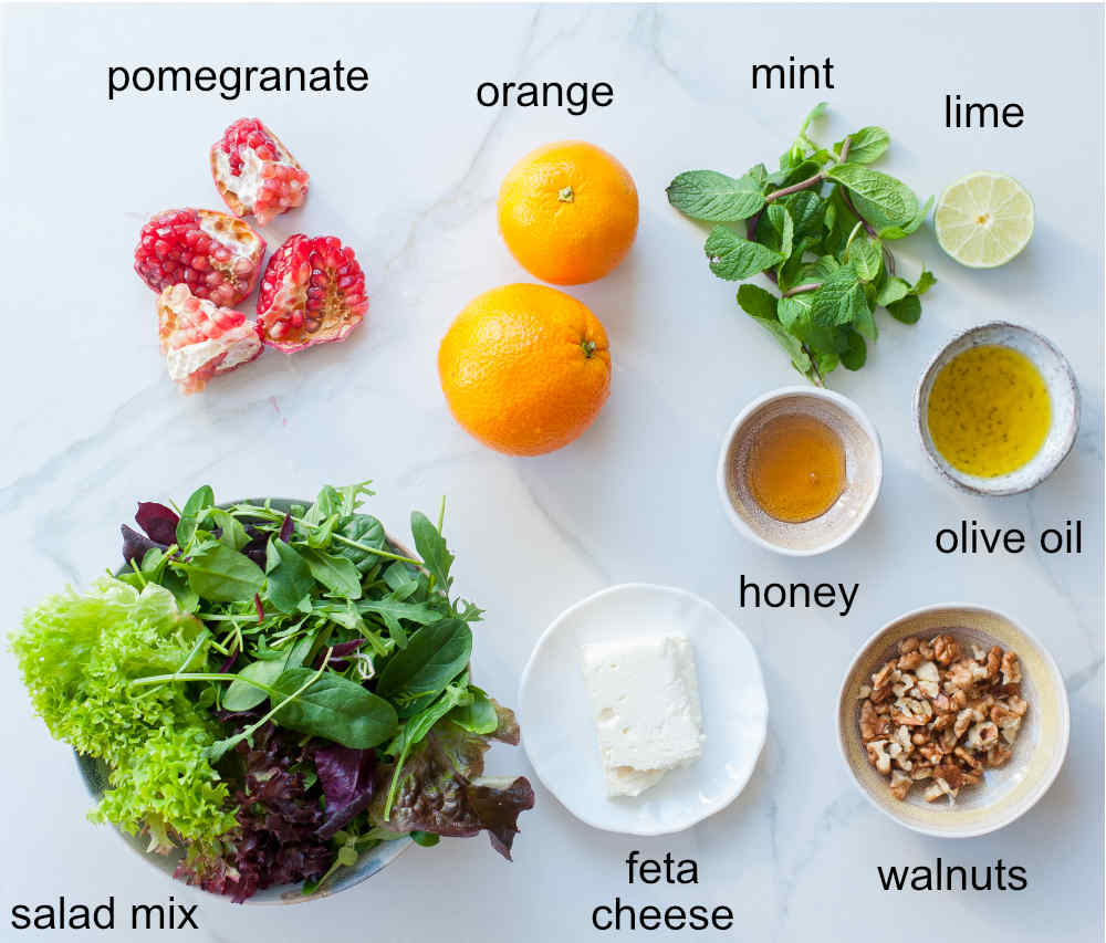 orange pomegranate salad ingredients