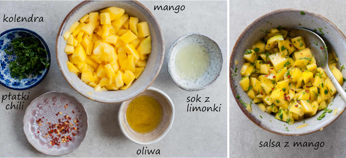 składniki na salsę z mango