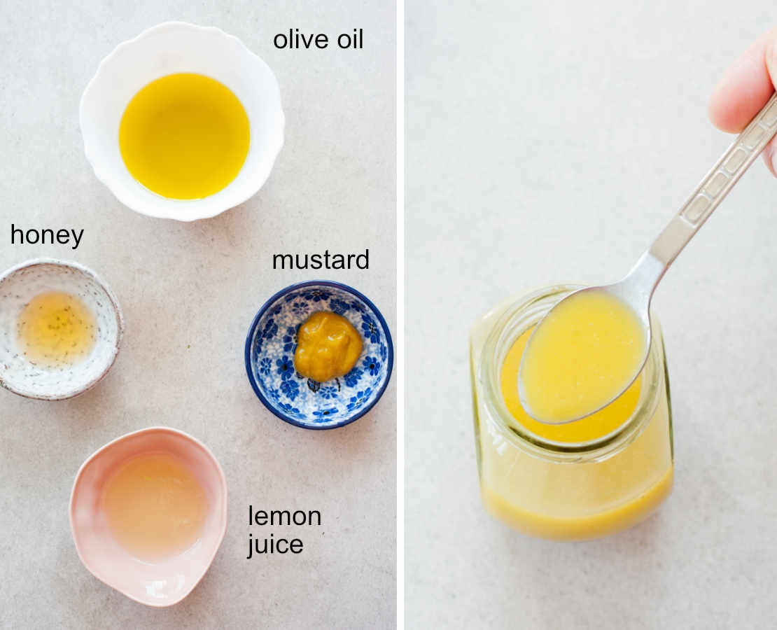 ingredients for honey mustard vinaigrette