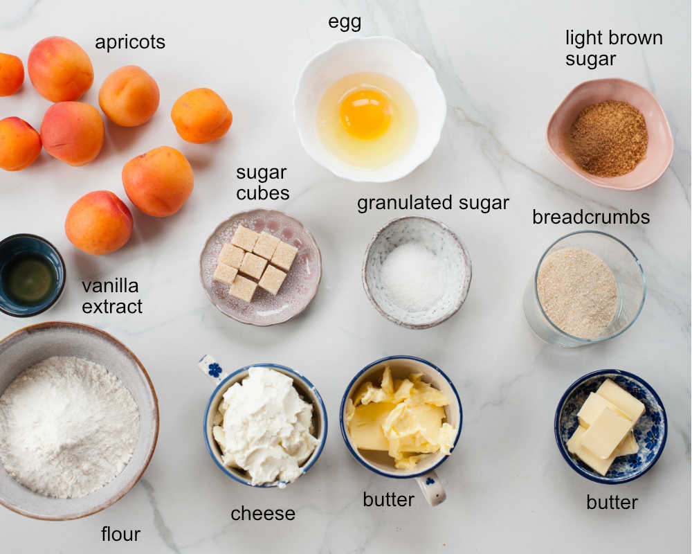 ingredients needed to prepare apricot dumplingg