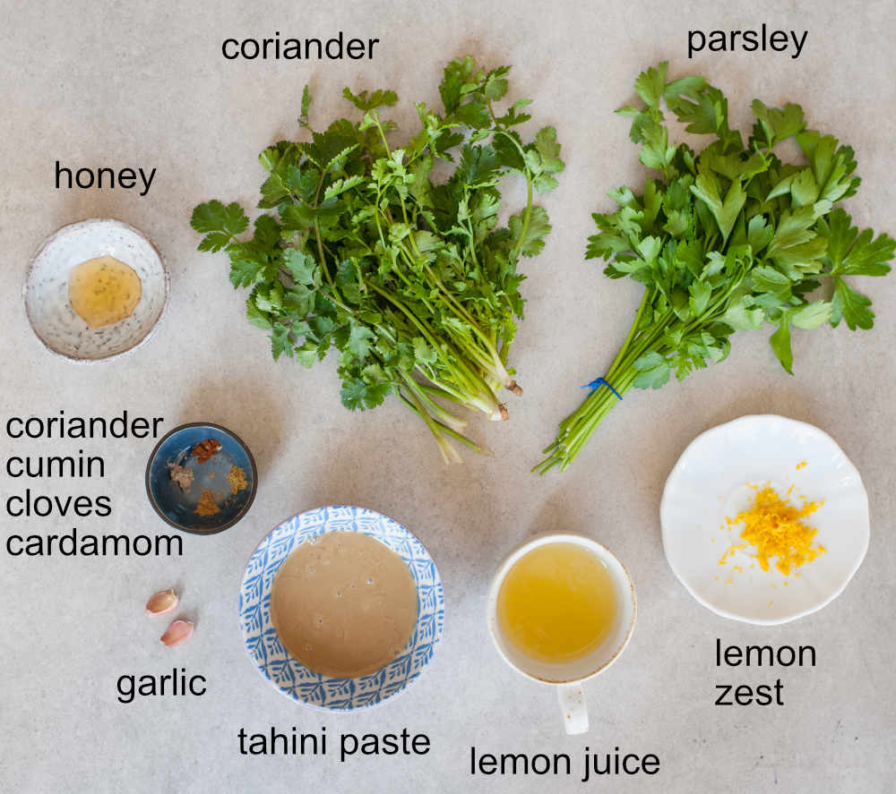 green tahini sauce ingredients