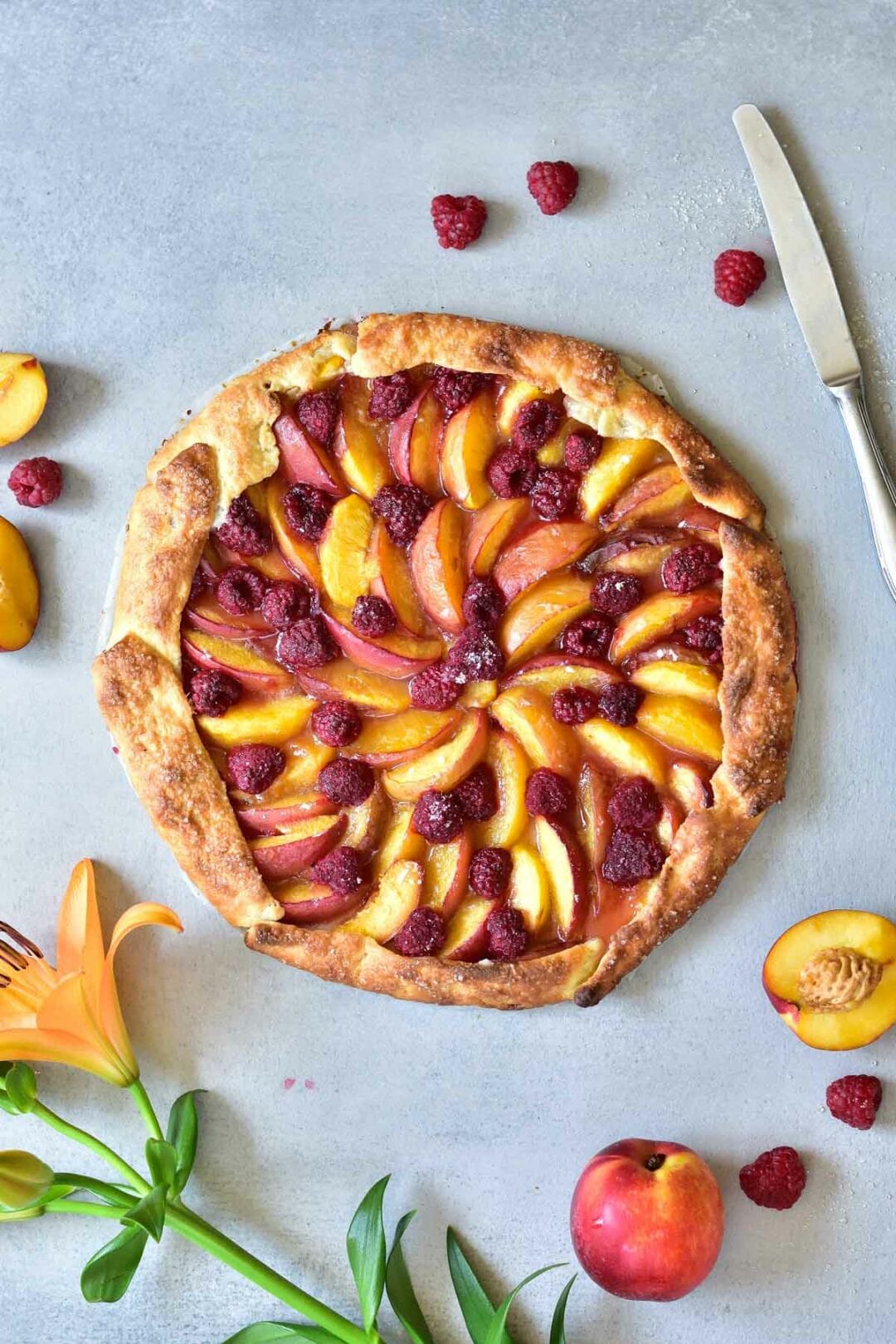 Nectarine galette with raspberries Everyday Delicious