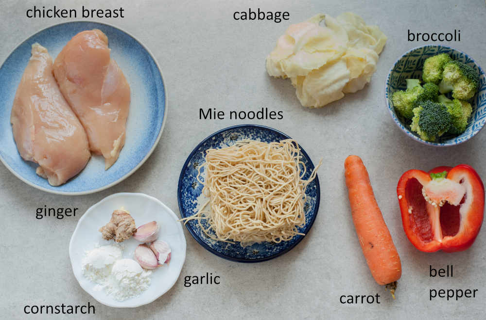 ingredients needed to prepare chicken stir fry