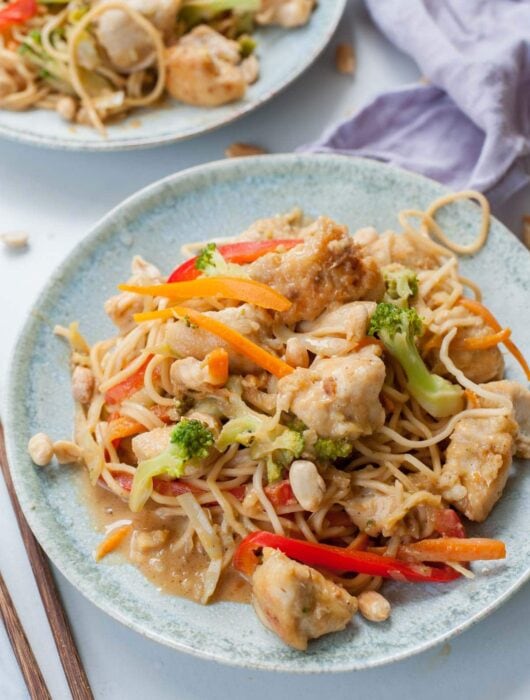 peanut butter noodles with chicken