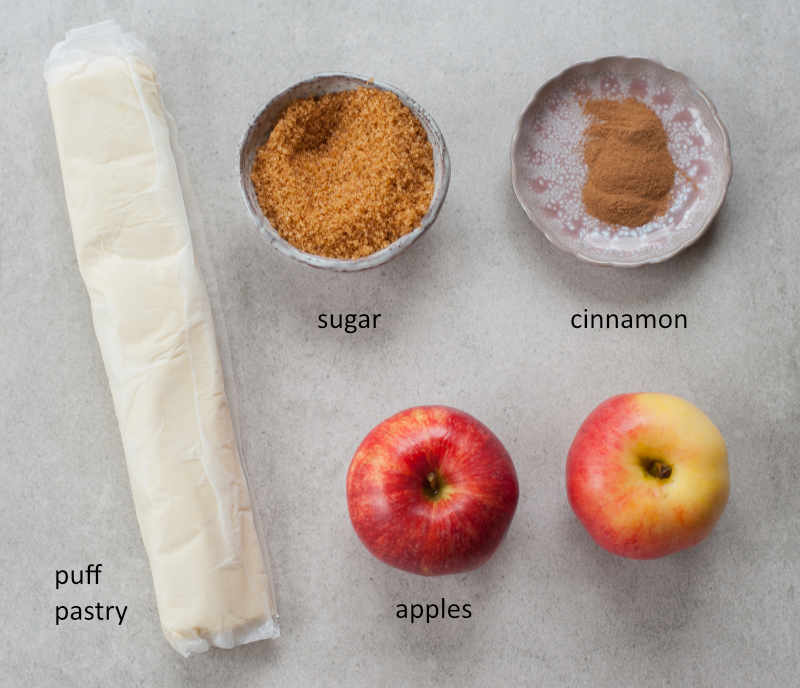 Ingredients for mummy apple hand pies.