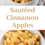 Sauteed cinnamon apples pinnable image.