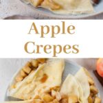 Apple crepes pinnable image.