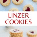 Linzer cookies pinnable image.