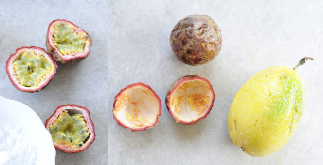 Different kinds of passion fruits.