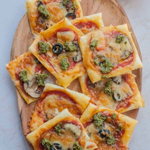 Puff pastry pizza bites Everyday Delicious