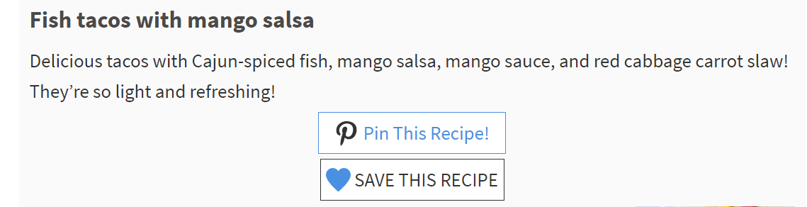 Save this recipe button in the recipe card.