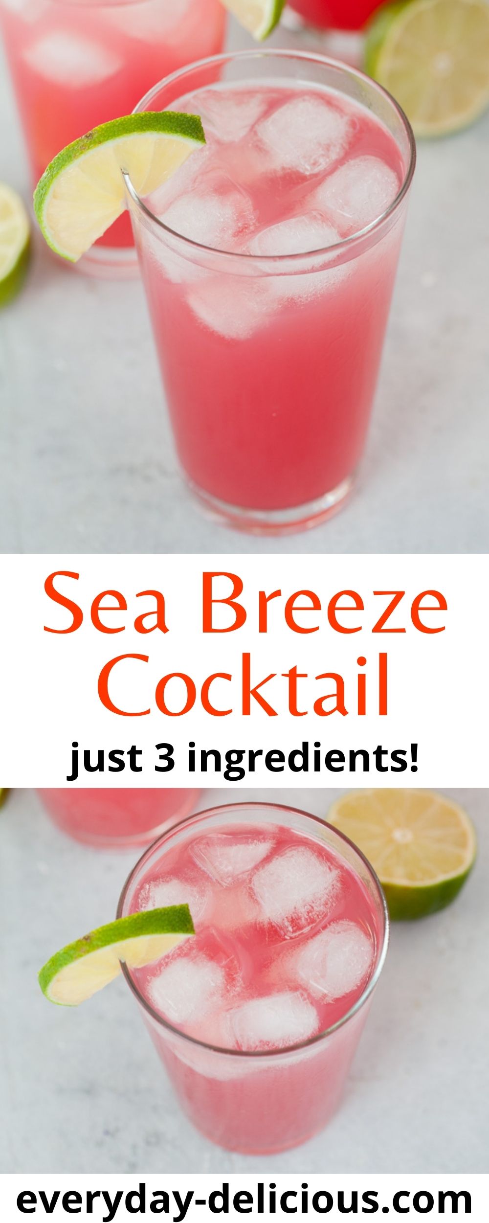 Sea Breeze Cocktail (3-ingredient drink) - Everyday Delicious