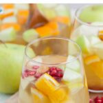 Apple cider sangria pinnable image.