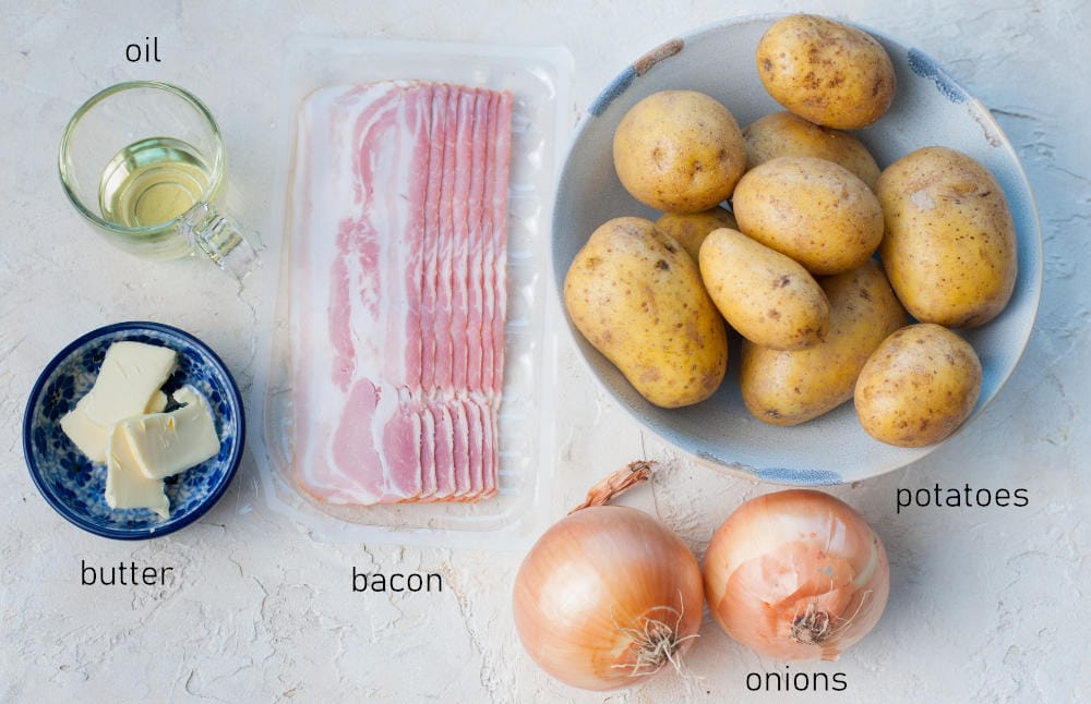 Labeled ingredients for soup topping.