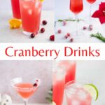 A collage showing different cranberry drinks.