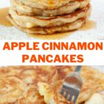Apple cinnamon pancakes pinnable image.
